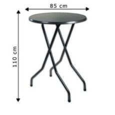 Statafel , Party- receptietafel met Strechdoek Bladdiameter 85 cm, hoogte 107 cm