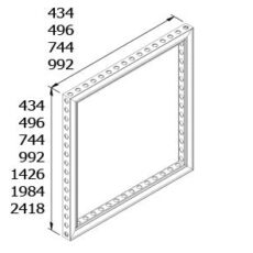 b55 0.5/1 FRAME [496 X 992MM] HOLES D30 GREY