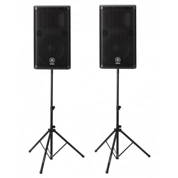 Yamha Set 2x DSR112 Actieve speaker op statief