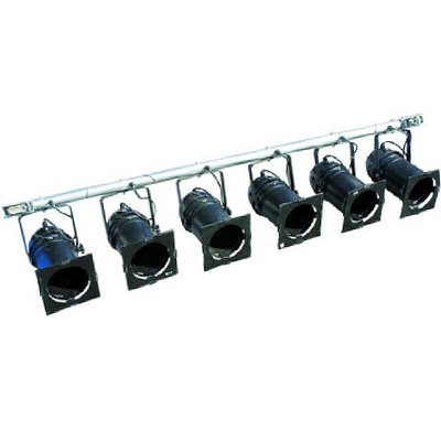 Par 64 6-bar Black 1000W + 2Hook + safty (Harting 16P)