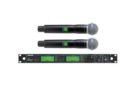 WMIC SET Shure UR4D Dual reciever Wireless + 2 Beta 58 Handheld Mic