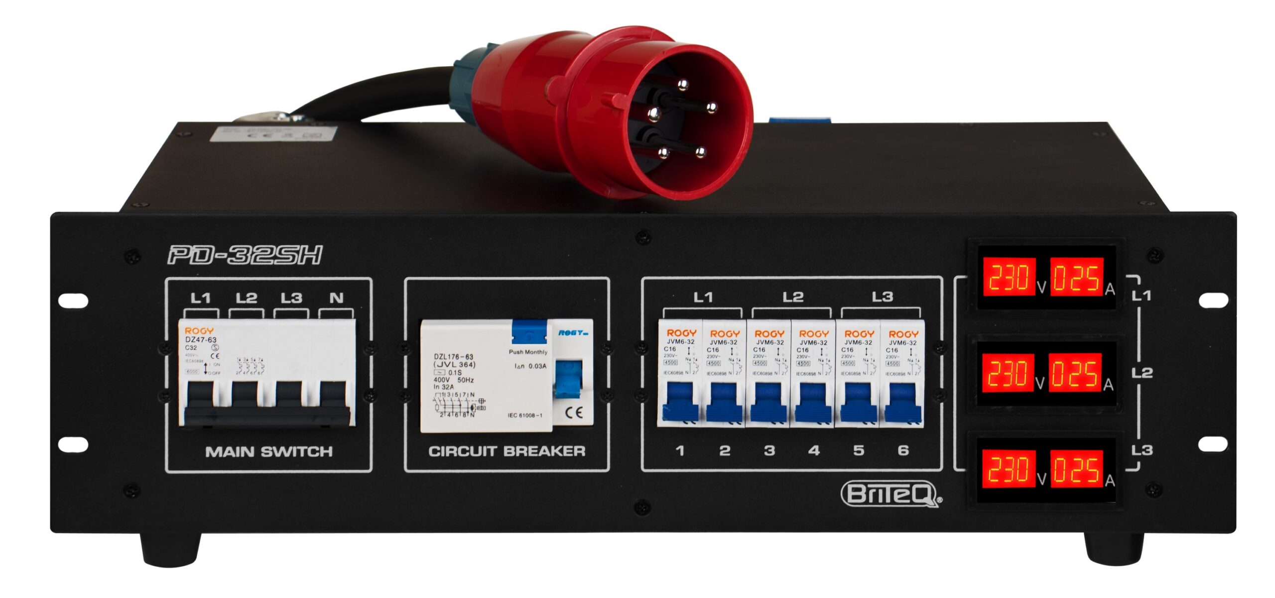 PSU 32A Stroomkast Schuko 16A met Link F2 PD -in flightcase - Afbeelding 3