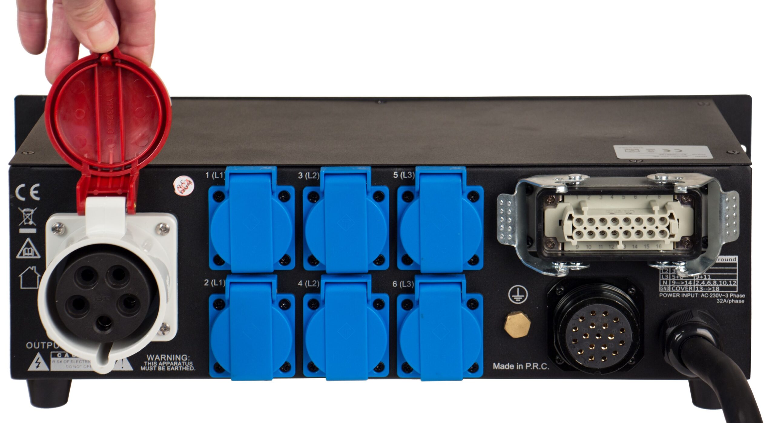PSU 32A Stroomkast Schuko 16A met Link F2 PD -in flightcase