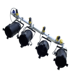 Set ACL 8*Par 64 Black 2000W + 2Hook + safty (Schuko)