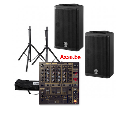 PARTY SET 1 > Yamaha DSR112 Actieve Speaker huren + Pioneer DJM800 + Mini jack cable + 2 case