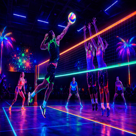Glow in the dark Volleybalveld