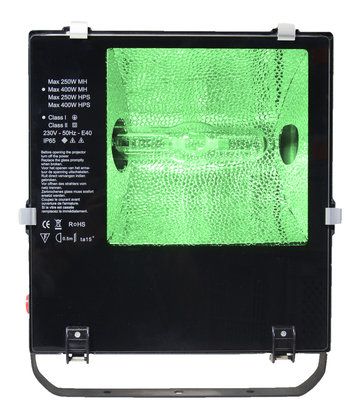 HQI 400W Color floodlight outdoor with Asymmetrical Reflector + hook ( Schuko)